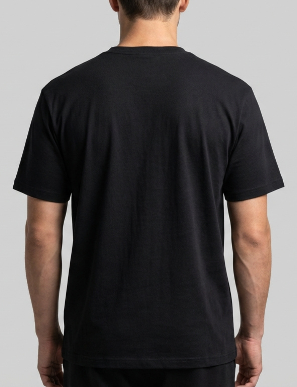Cotton Rich Solid Half Sleeve Round Neck T-Shirt - Black