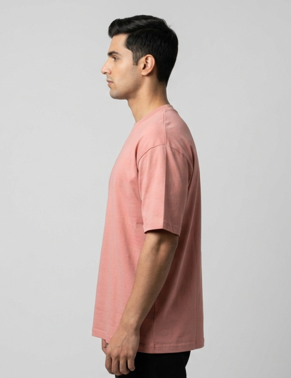 Cotton Rich Solid Half Sleeve Round Neck T-Shirt - Dusty Rose