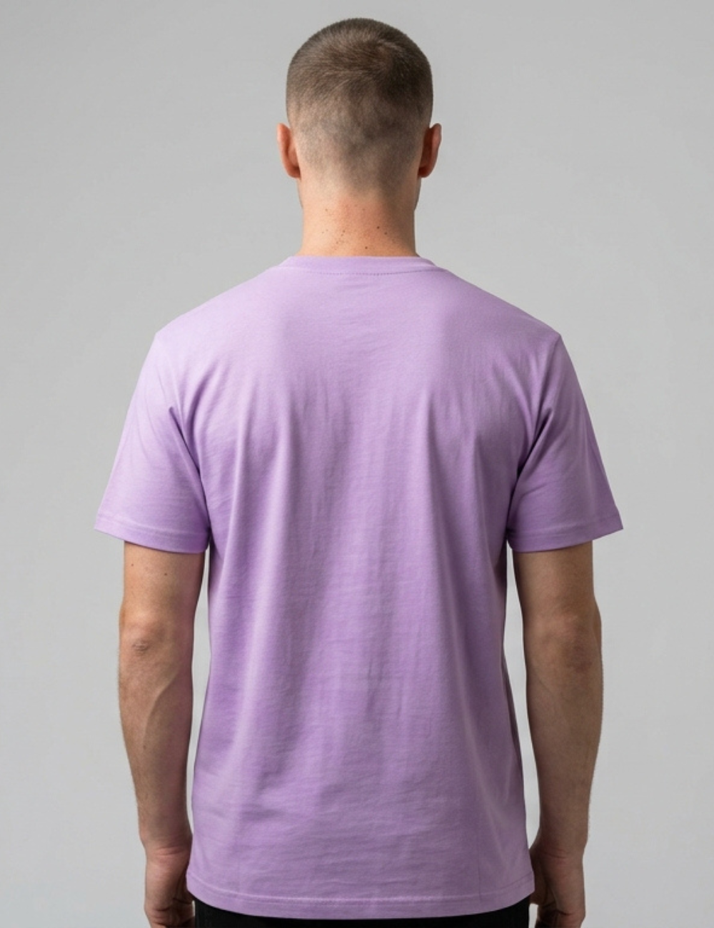 Cotton Rich Solid Half Sleeve Round Neck T-Shirt - Lavender