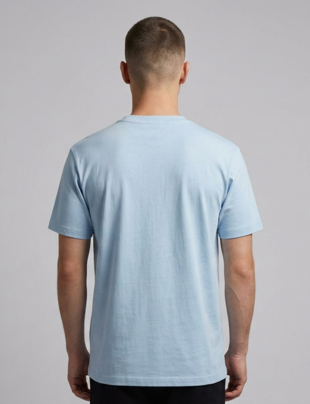 Cotton Rich Solid Half Sleeve Round Neck T-Shirt - Cool Blue