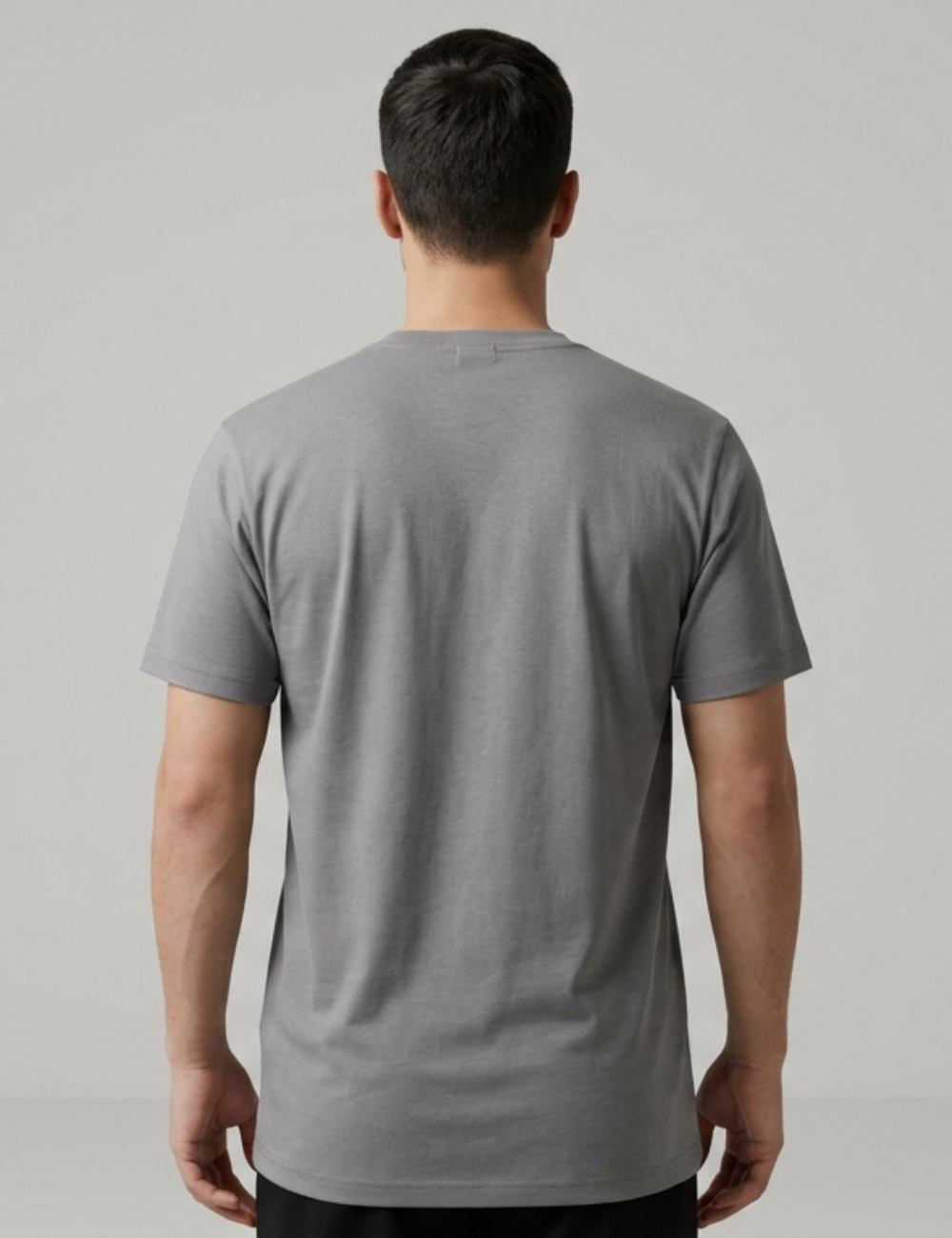 Cotton Rich Solid Half Sleeve Round Neck T-Shirt - Charcoal Grey