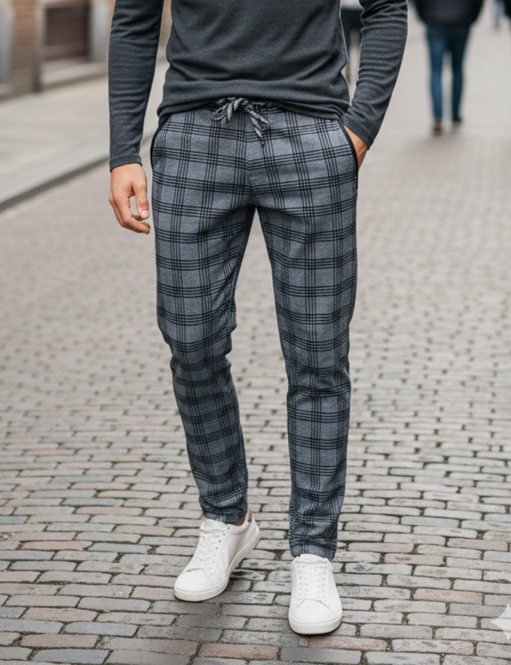 Men’s Premium Checkered Track Pants – Comfort Meets Everyday Style