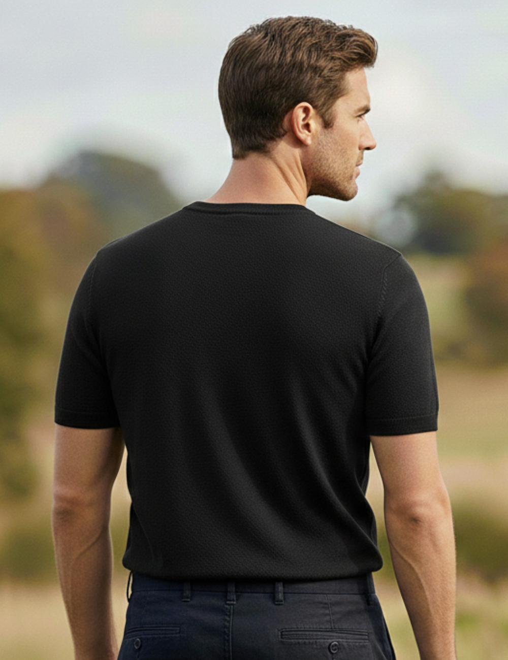 Round neck Black Premium T-shirt
