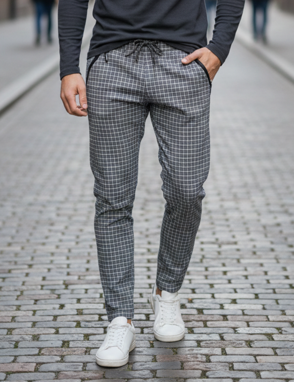 Men’s Premium Checkered Track Pants – Comfort Meets Everyday Style