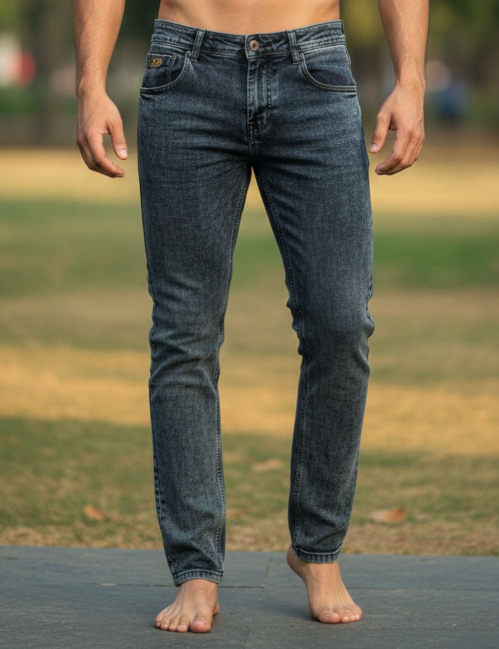 Men’s Pencil Fit Blue Jeans – Sleek, Stylish & Everyday Ready