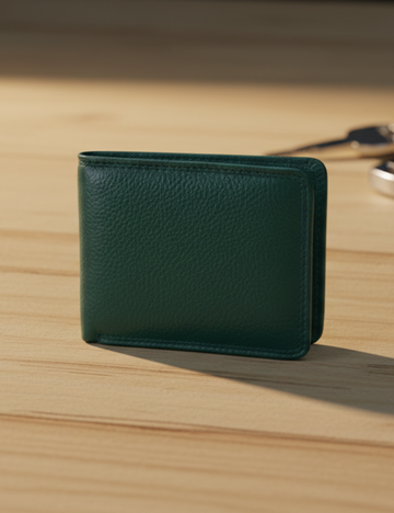 Kanon Leather Bi-fold Wallet in Green