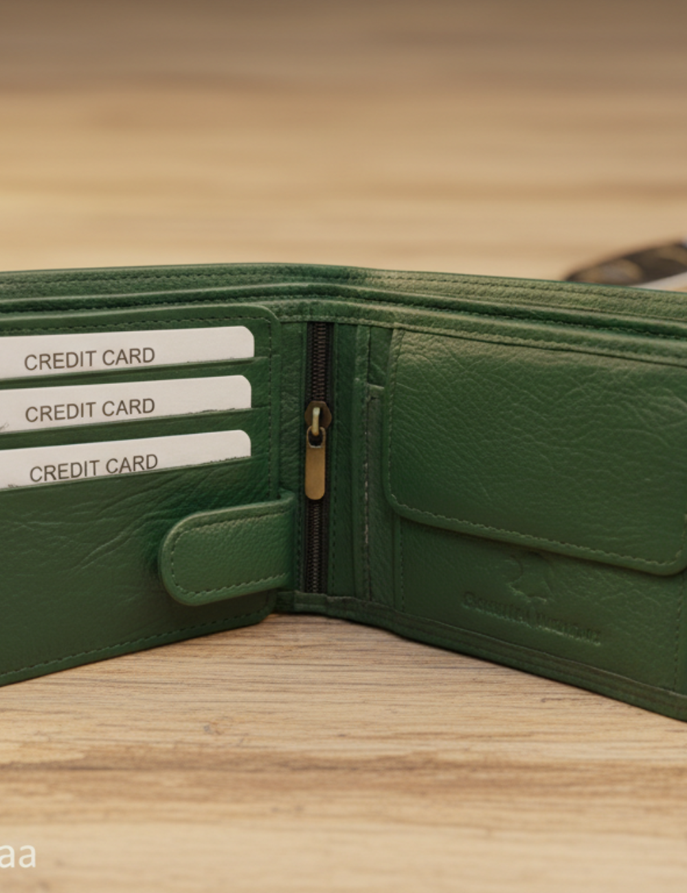 Kanon Leather Bi-fold Wallet in Green