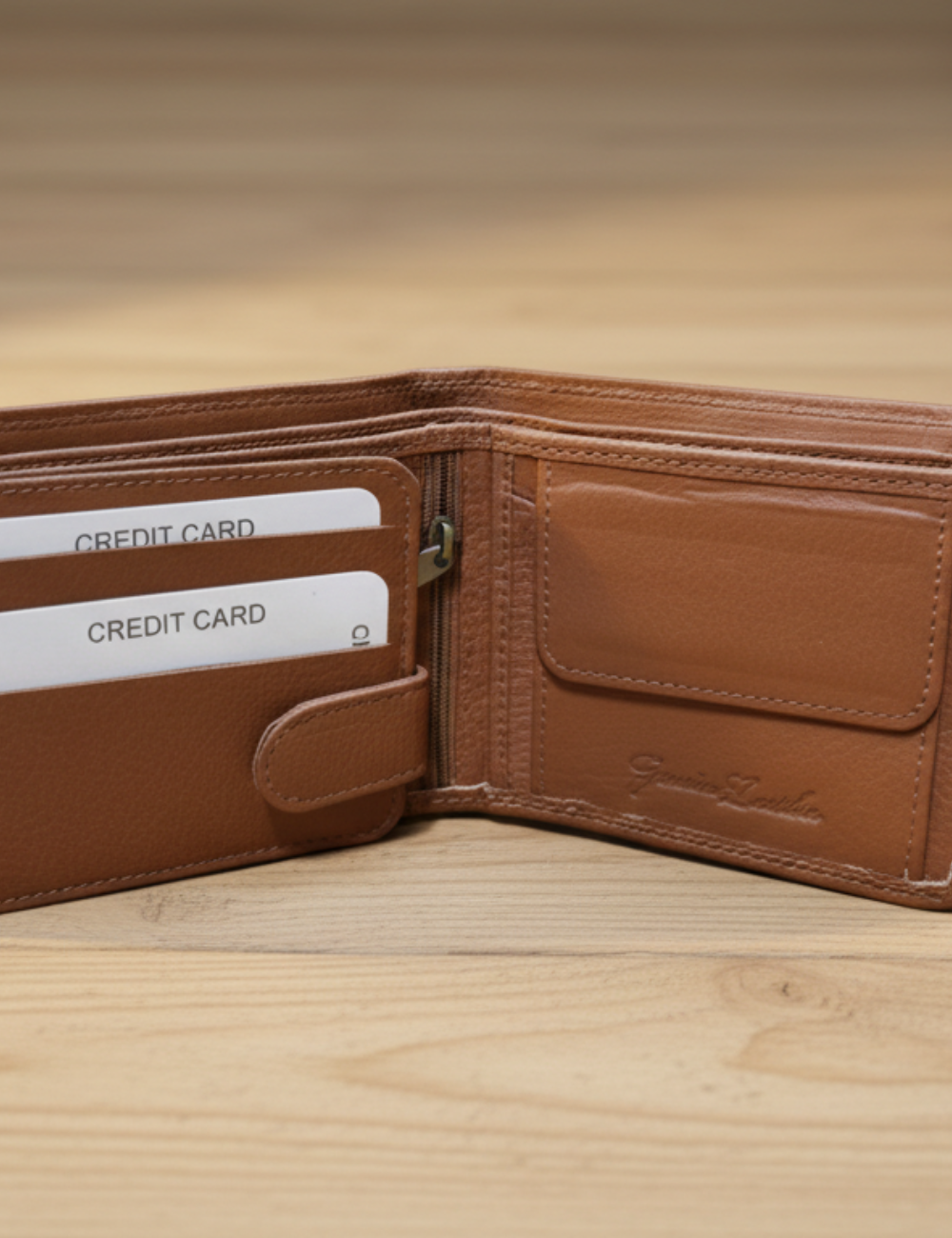 Kanon Leather Bi-fold Wallet in Tan