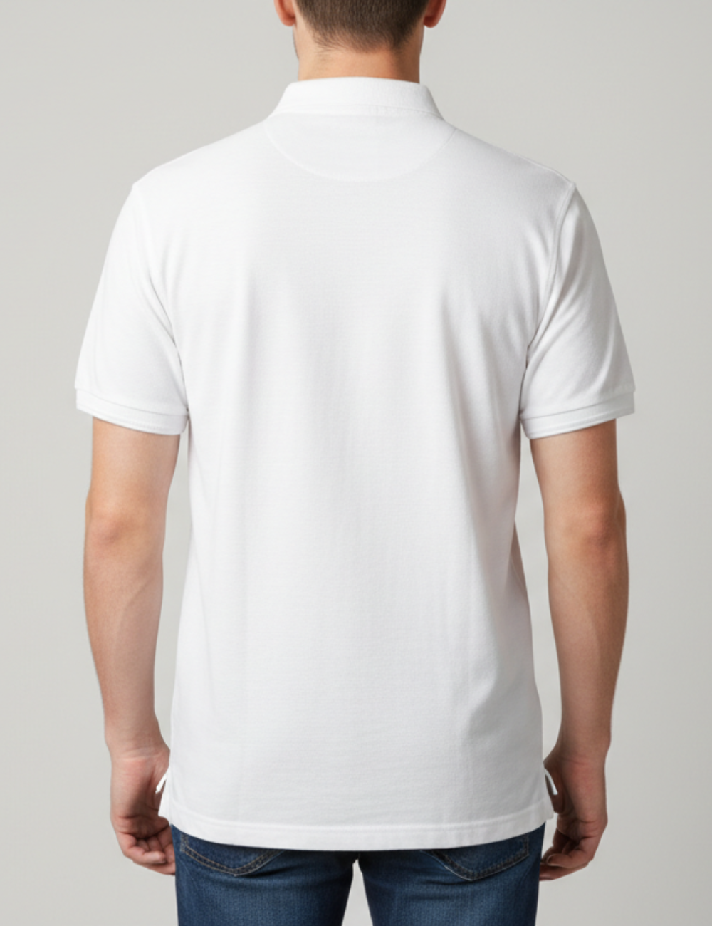 Cotton Rich Solid Half Sleeve Polo T-Shirt - White