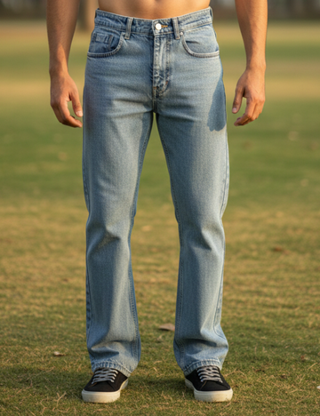 Men’s Light Blue Straight Fit Jeans – Classic Style, Everyday Comfort