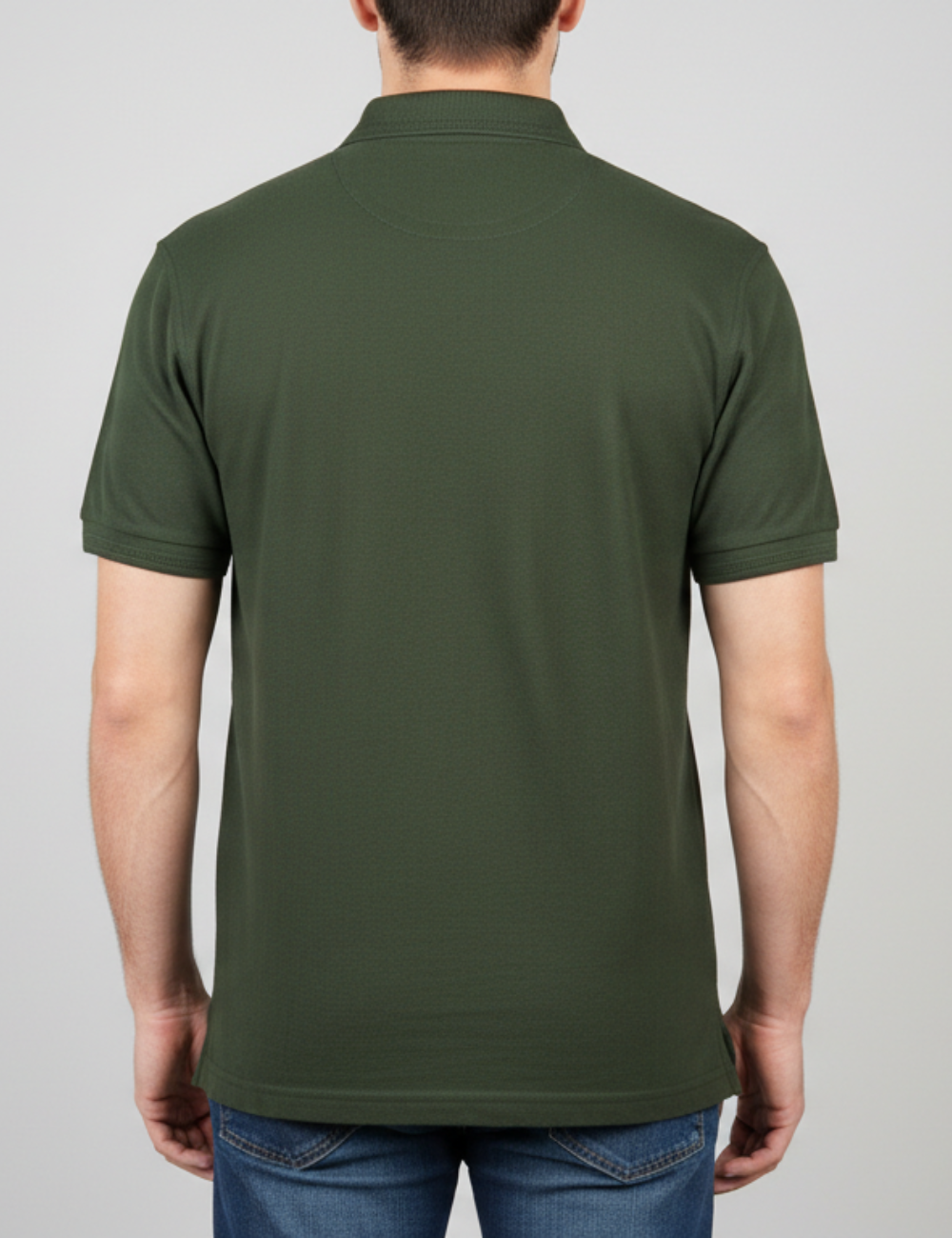 Cotton Rich Solid Half Sleeve Polo T-Shirt - Bottle Green